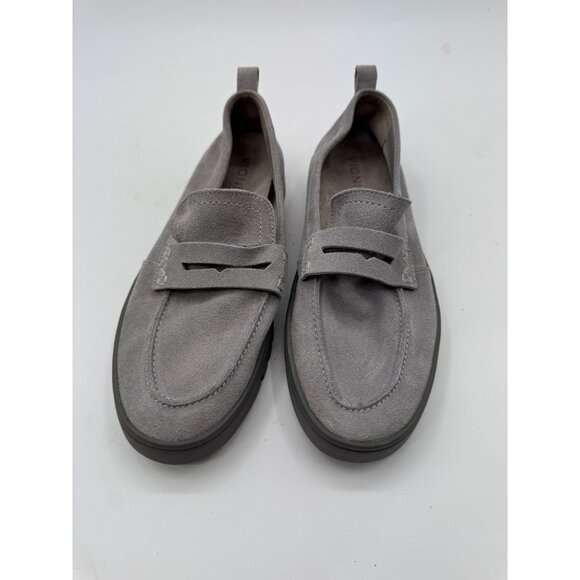 Vionic Uptown Gray Suede Penny Loafers Womens Size 8.5 With Rubber Sole - Picture 2 of 7